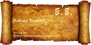 Bakay Bogdán névjegykártya